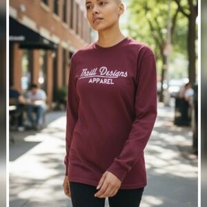 Thrill Designs Maroon Long Sleeve Shirt